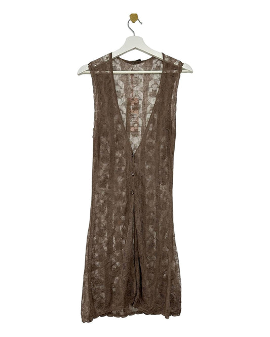 AJAY Ginger Lace Maxi Open Dress